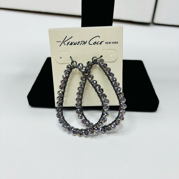 KENNETH COLE Purple Beaded Oval Earrings❗️PRICE IS FIRM❗️ - Picture 1 of 5